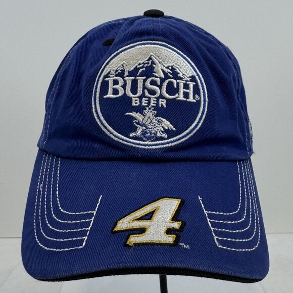 Busch Beer NASCAR Stewart-Haas Racing Hat Kevin Harvick #4 Blue Adjustable Cap - Picture 7 of 9